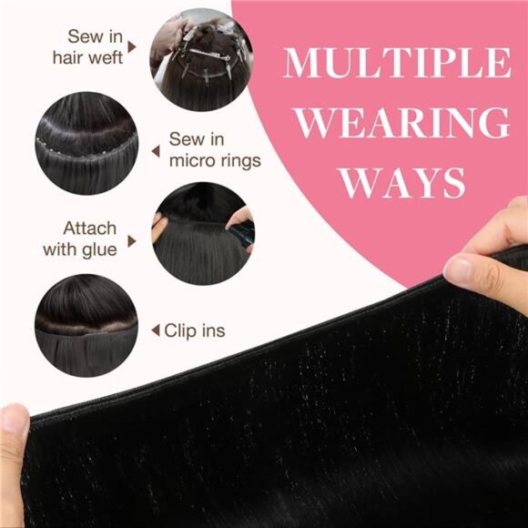 Sew in Hair Extensions Real Human Hair, Weft Hair Extensions Human
